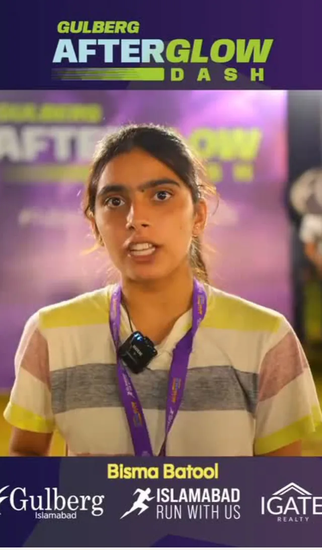 Post-event testimonial still: Bisma Batool speaking after the race