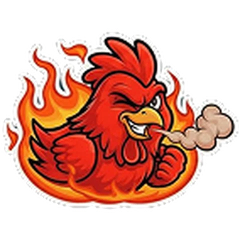 The Nashville Riot rooster character wreathed in flames