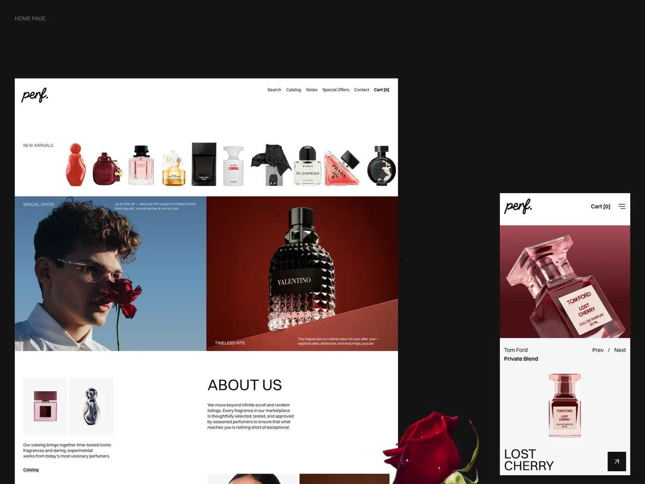 Perfume Store e-commerce website concept